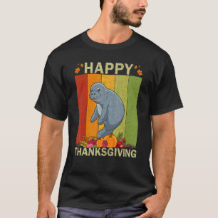 Manatee  Retro Graphic Family Matching Thanksgivin T-Shirt