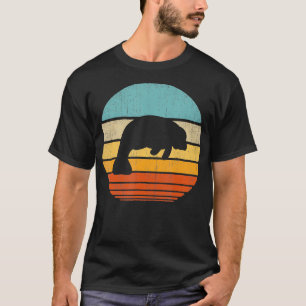 Manatee Retro Vintage 60s 70s Sunset Sea Cow Anima T-Shirt