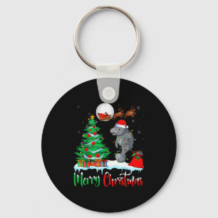 Manatee Santa Hat Xmas Tree Merry Christmas Manate Keychain