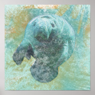 Manatee Sea Cow Art Print