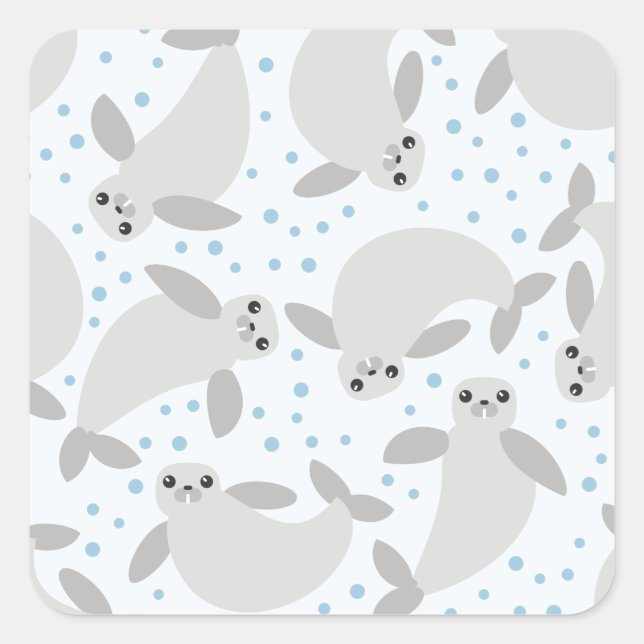 manatee square sticker (Front)
