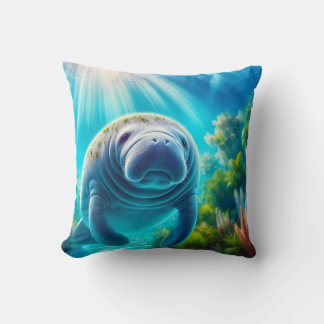 Manatee Throw Pillow