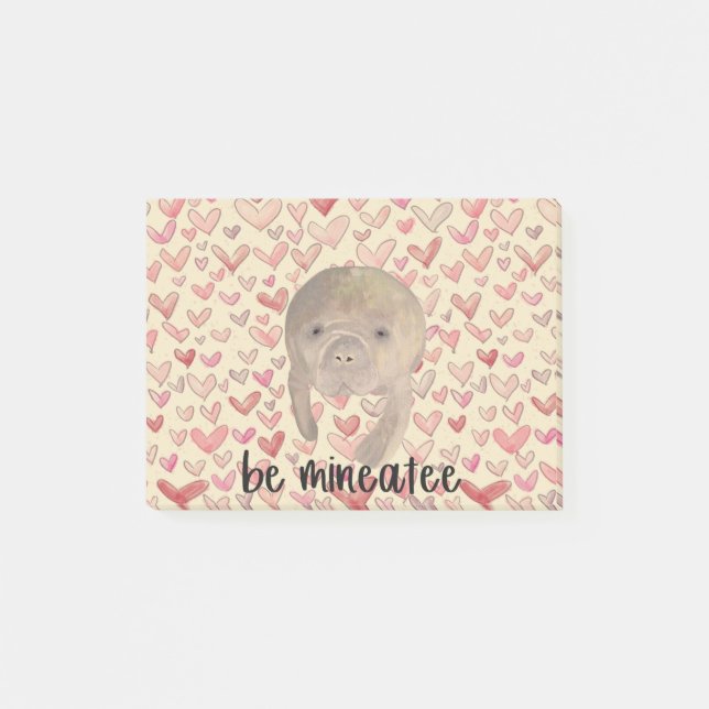 Manatee Valentine Post-it Notes (Front)