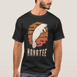 Manatee Vintage Retro Classic Animal Sunset T-Shirt