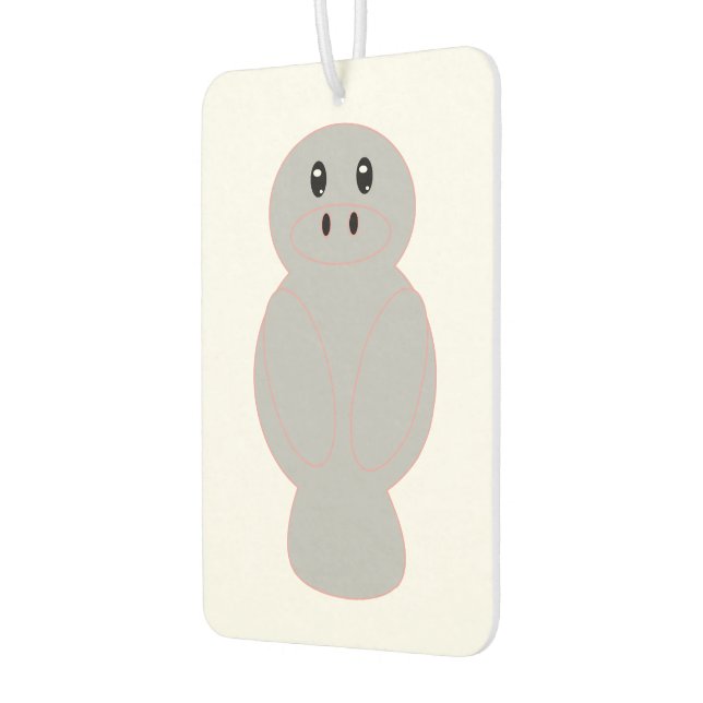 Manatee with Pink Outline Car Air Freshener (Left)