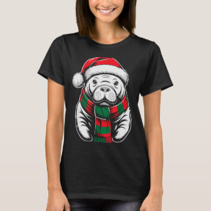 Manatee Xmas Santa Hat F Christmas Costume  T-Shirt