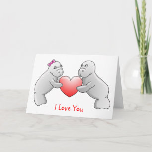 Manatees 'I Love You' greeting card