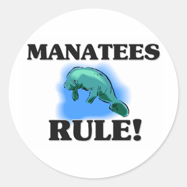 MANATEES Rule! Classic Round Sticker (Front)