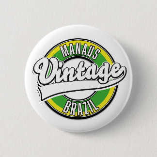 Manaus Brazil vintage logo 2 Inch Round Button