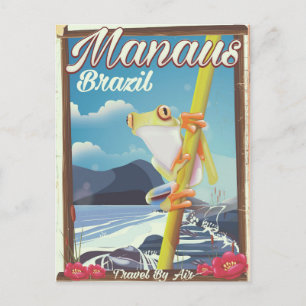 Manaus Brazil vintage travel poster Postcard