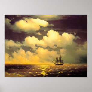 Mancave Library Art History Russian Naval Battle  Poster
