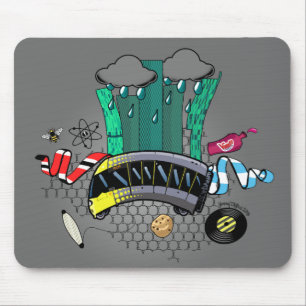 Manchester and Greater Manchester with bee & tram Mouse Pad
