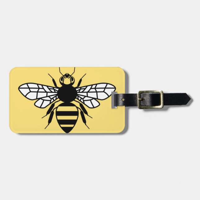 Manchester Bee Luggage Tag (Front Horizontal)
