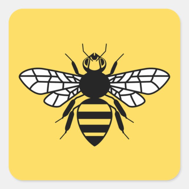 Manchester Bee Square Sticker (Front)