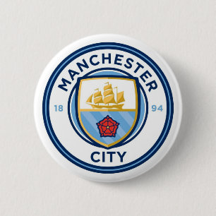 Manchester City Brooch 2 Inch Round Button