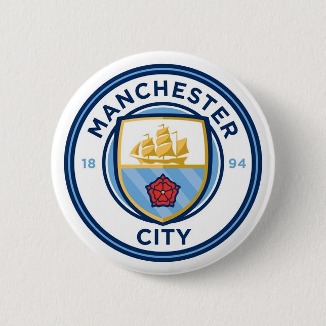 Manchester City Brooch 2 Inch Round Button (Front)