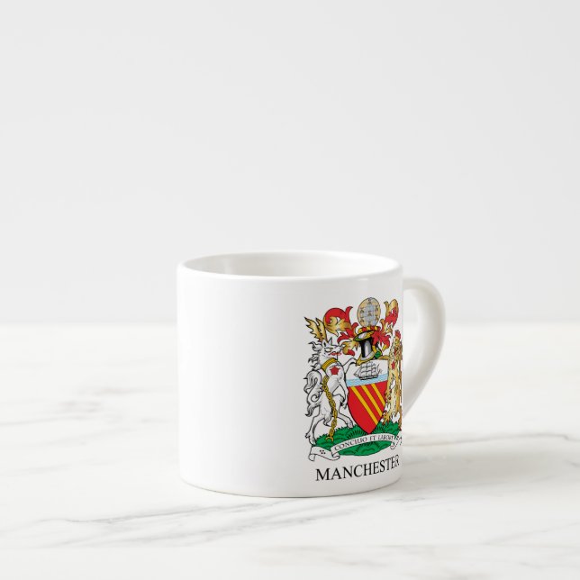 Manchester coat of arms espresso cup (Front Right)