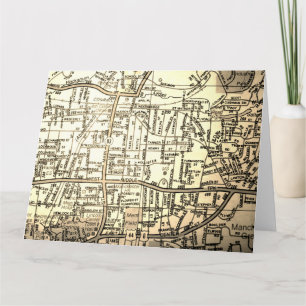 Manchester, CT Vintage Map Card