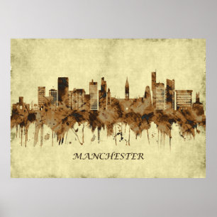 Manchester England Cityscape Poster