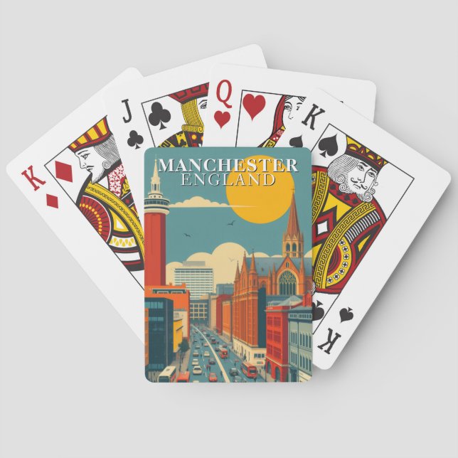 Manchester England Playing Cards Deck Vintage (Back)