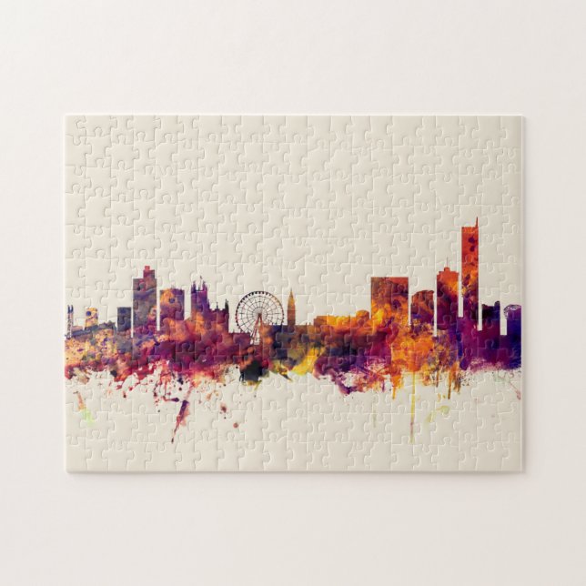 Manchester England Skyline Jigsaw Puzzle (Horizontal)