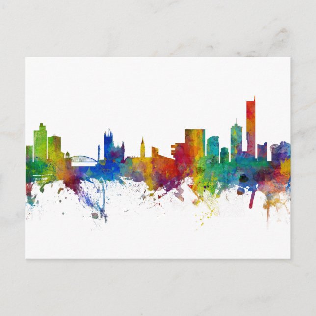 Manchester England Skyline Postcard (Front)