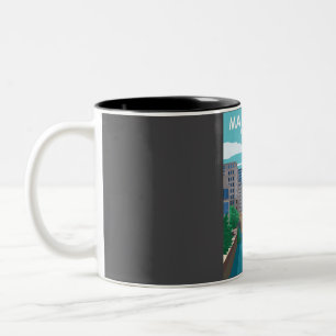 Manchester England Vintage Minimal Retro Travel Po Two-Tone Coffee Mug