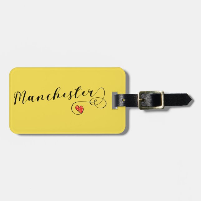 Manchester Heart Luggage Tag Template (Front Horizontal)