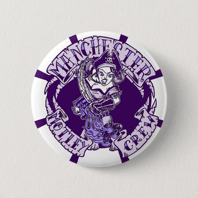Manchester Motley Crew 2 Inch Round Button (Front)