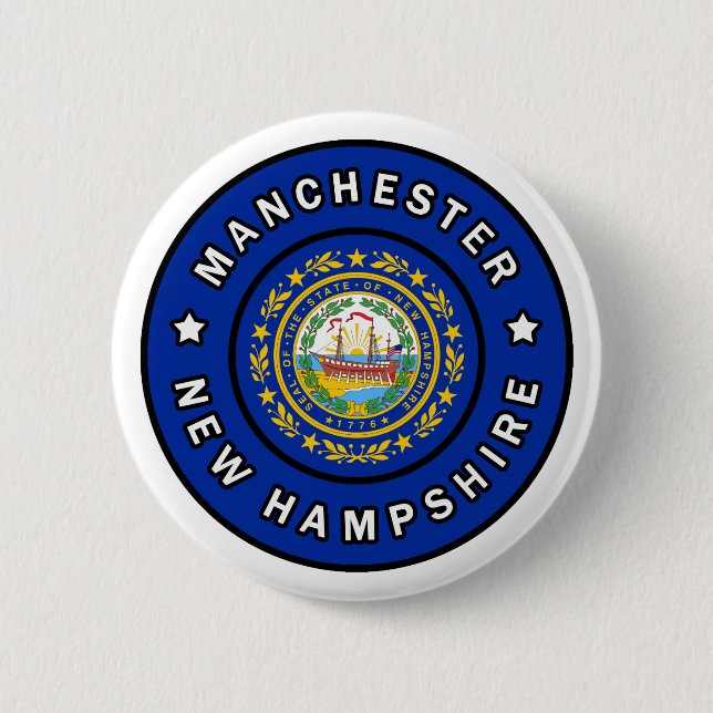 Manchester New Hampshire 2 Inch Round Button (Front)