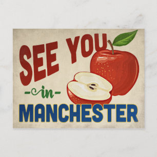 Manchester New Hampshire Apple - Vintage Travel Postcard