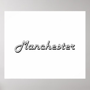 Manchester New Hampshire Classic Retro Design Poster