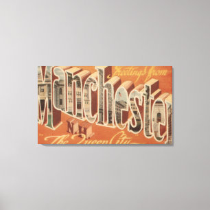 Manchester, New Hampshire - Large Letter Canvas Print
