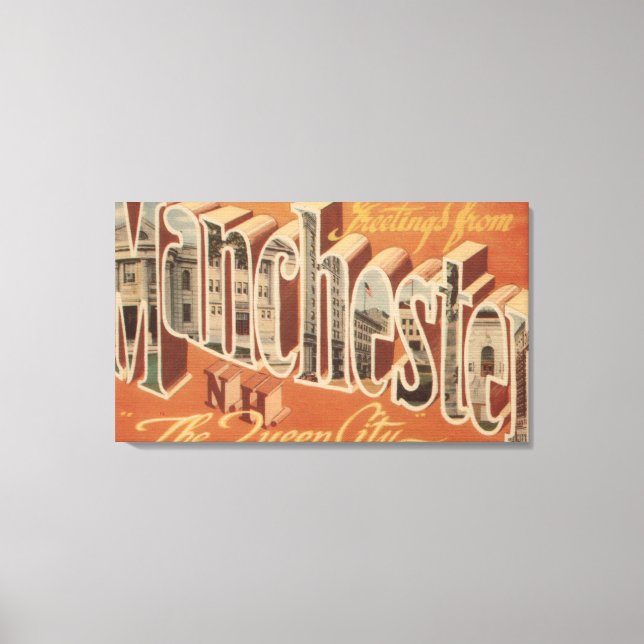 Manchester, New Hampshire - Large Letter Canvas Print (Front)