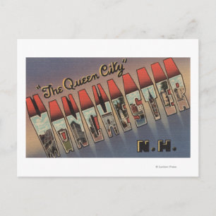 Manchester, New Hampshire - Large Letter Scenes Postcard