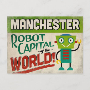 Manchester New Hampshire Robot - Funny Vintage Postcard