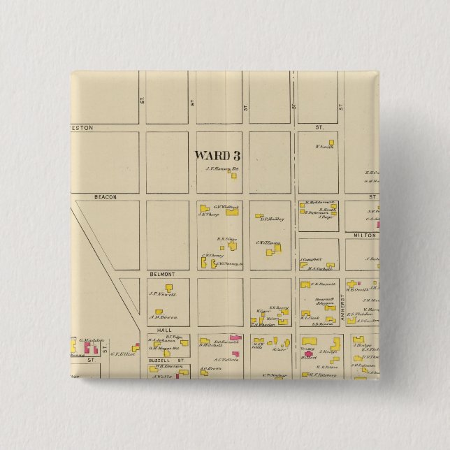 Manchester, NH, Ward 24 2 Inch Square Button (Front)