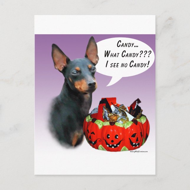 Manchester Terrier Halloween Candy Postcard (Front)