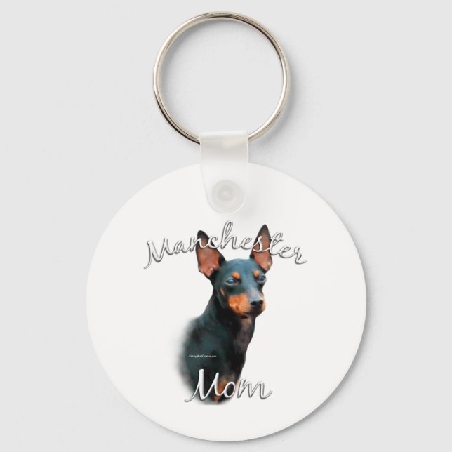 Manchester Terrier Mom 2 Keychain (Front)