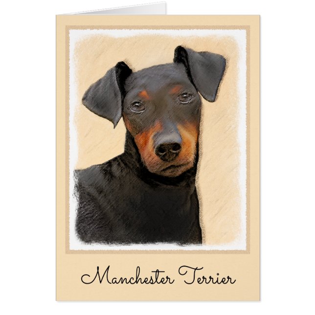 Manchester Terrier Painting Original Animal Art (Front)