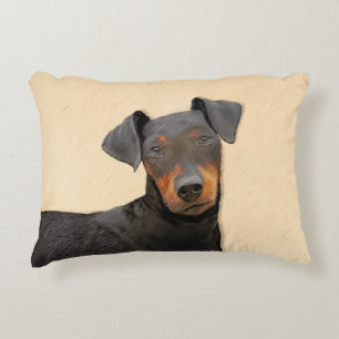 Manchester Terrier Painting Original Animal Art Accent Pillow