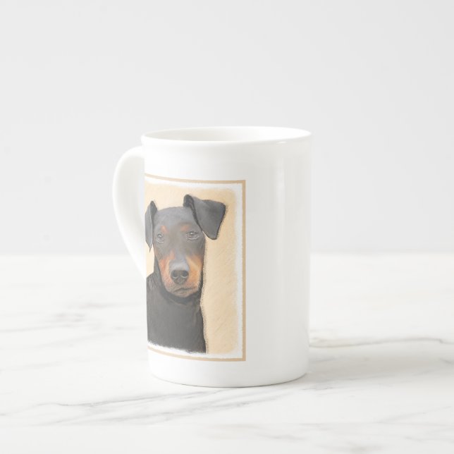 Manchester Terrier Painting Original Animal Art Bone China Mug (Front Left)