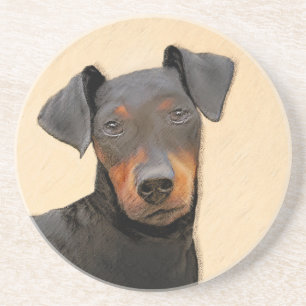 Manchester Terrier Painting Original Animal Art Coaster