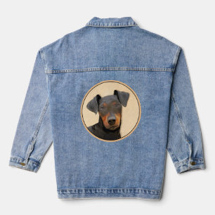 Manchester Terrier Painting Original Animal Art Denim Jacket