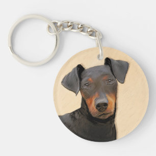 Manchester Terrier Painting Original Animal Art Keychain