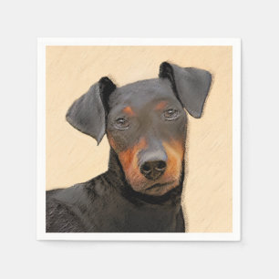 Manchester Terrier Painting Original Animal Art Napkin