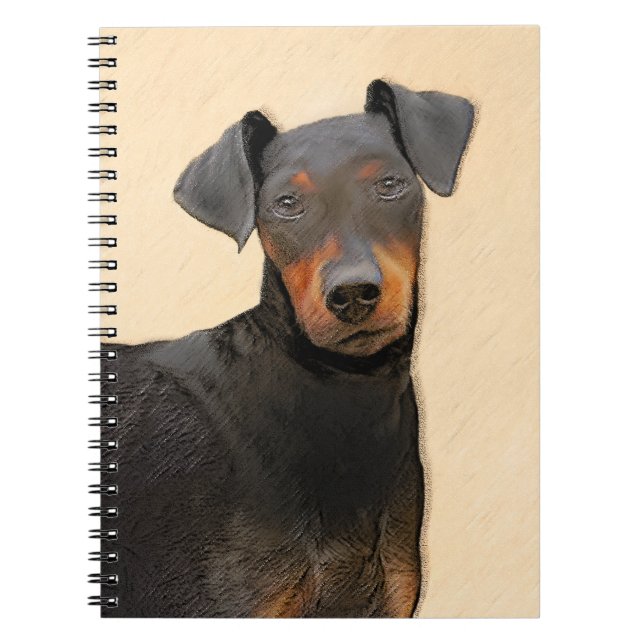 Manchester Terrier Painting Original Animal Art Notebook (Front)