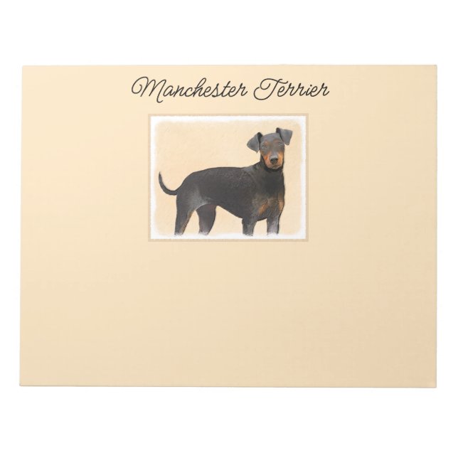 Manchester Terrier Painting Original Animal Art Notepad (Front)