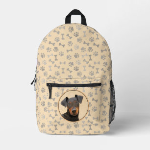 Manchester Terrier Painting Original Animal Art Printed Backpack