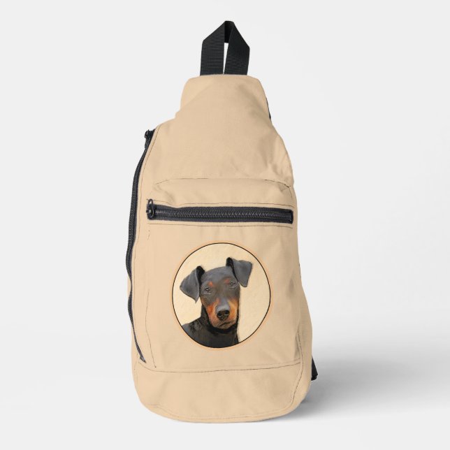 Manchester Terrier Painting Original Animal Art Sling Bag (Front)